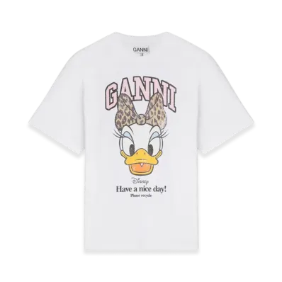 GANNI x Disney Daisy Duck White Printed T-Shirt "Bright White"