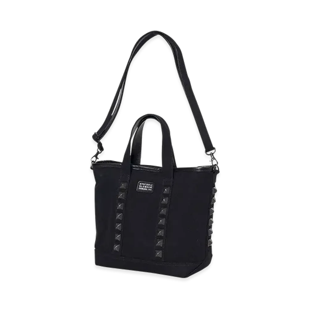 HYSTERIC GLAMOUR Studs Canvas Crossbody Bag "Black"