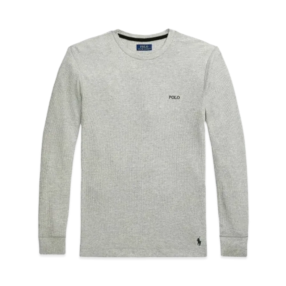 Polo Ralph Lauren Waffle Knit Crewneck Long T-shirt "Andover Heather"