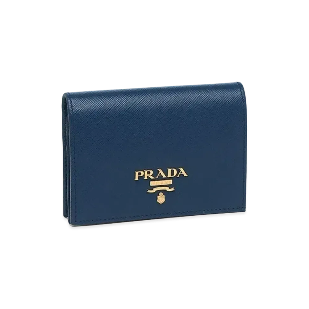 PRADA Saffiano Metal Wallet "Bluette"