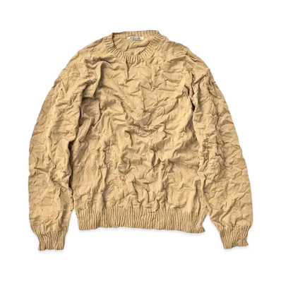 AURALEE Wrinkled Dry Cotton Knit P/O "Beige"