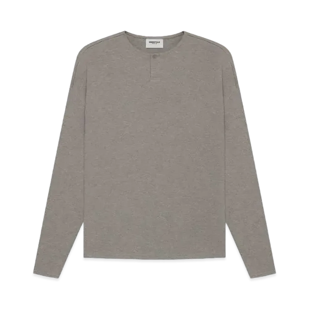 FEAR OF GOD ESSENTIALS Thermal Henley Long Sleeve "Gray Flannel"