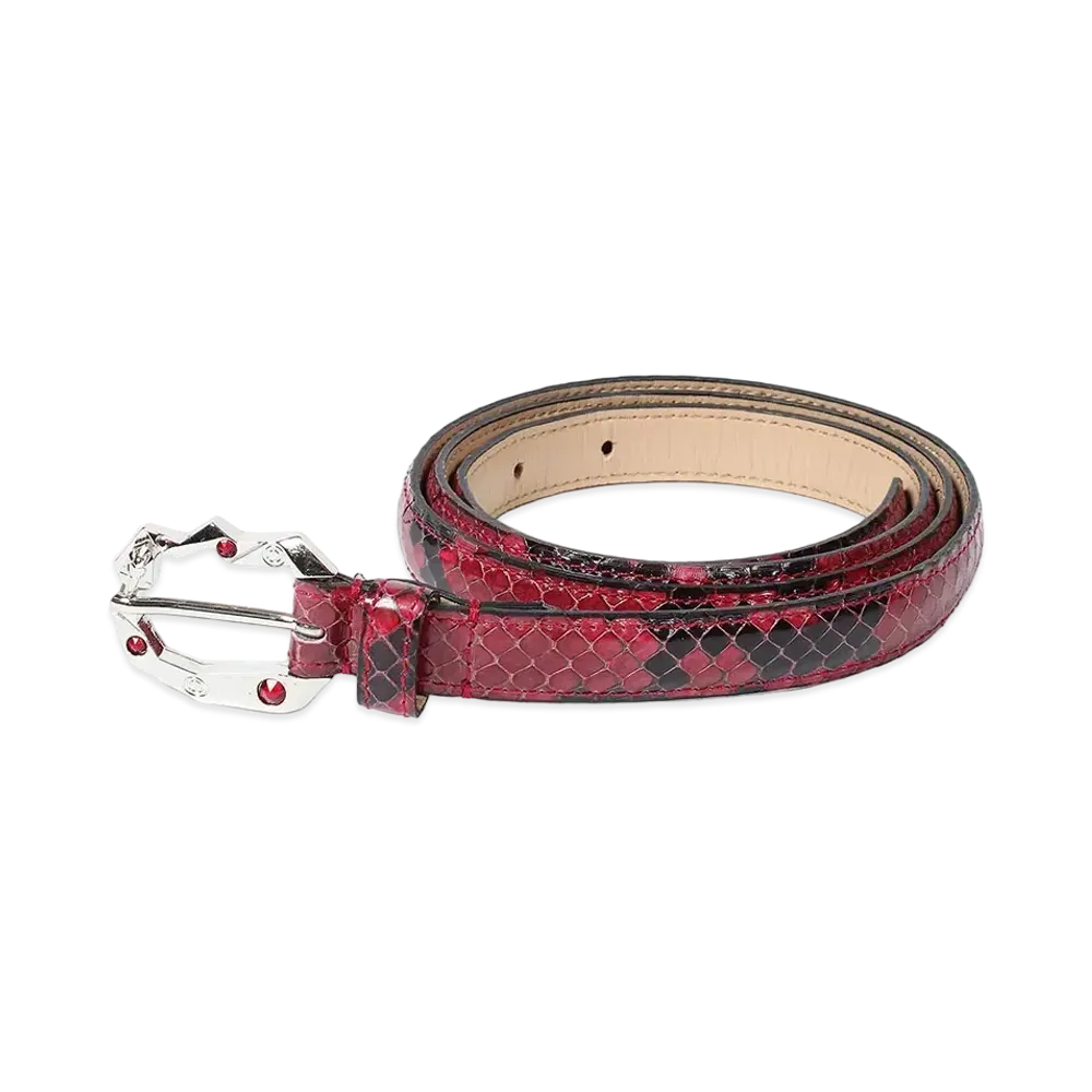 WACKO MARIA x WOLF'S HEAD / Python Leather Belt "Red"