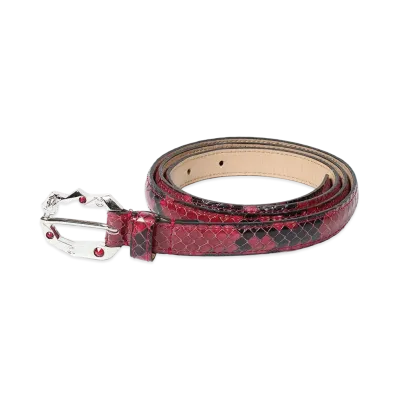 WACKO MARIA x WOLF'S HEAD / Python Leather Belt "Red"
