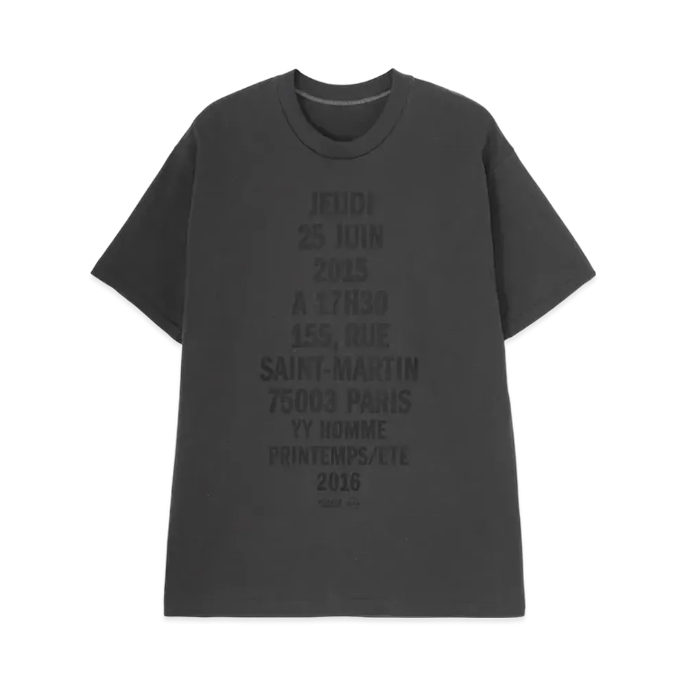 WILDSIDE Yohji Yamamoto Pour Homme Invitation T-Shirt (2016SS) "Gray"