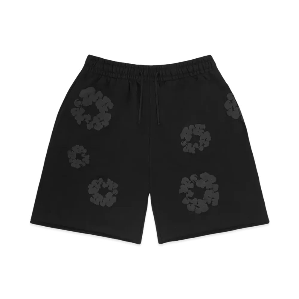 DENIM TEARS Mono Cotton Wreath Sweatshorts "Black"