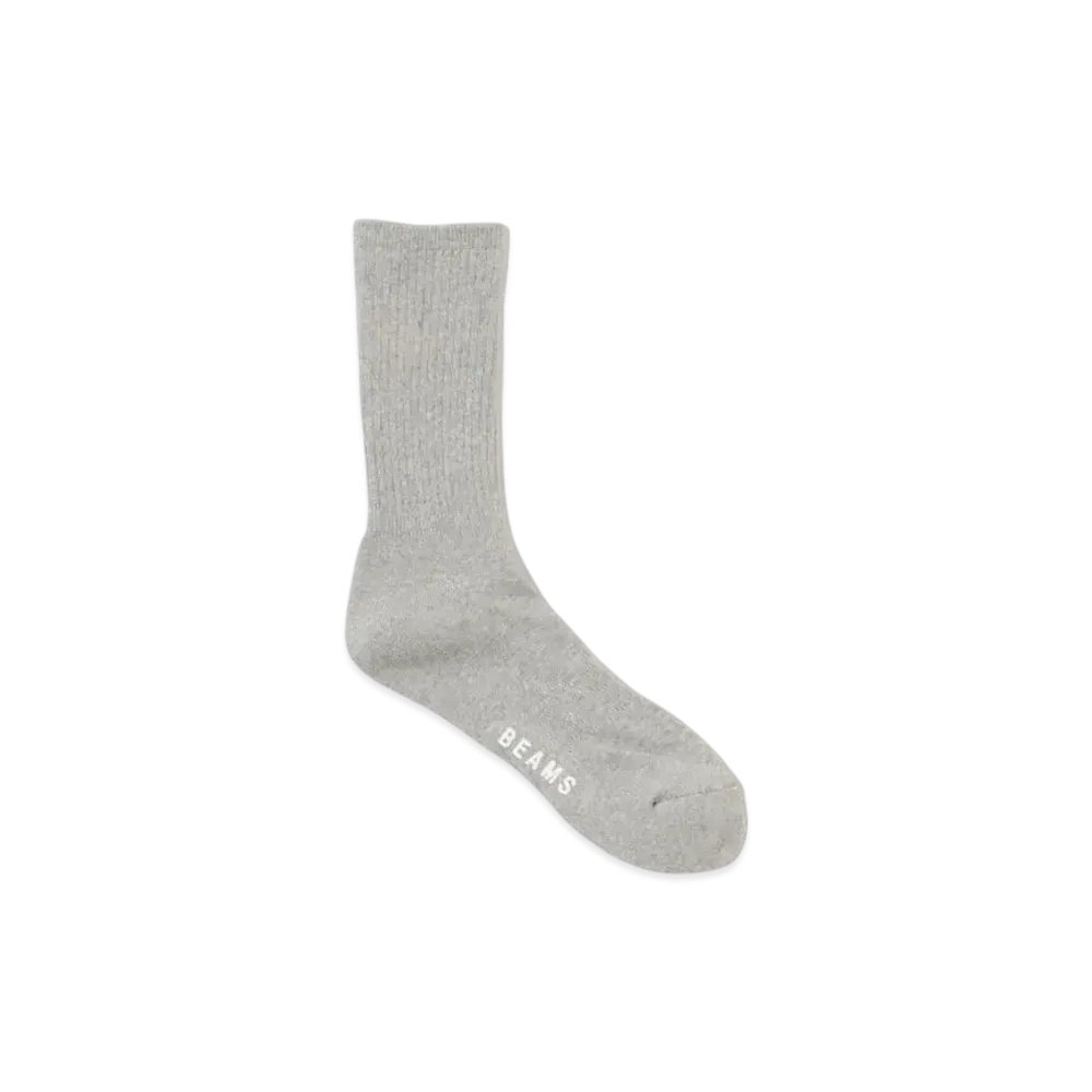 BEAMS Pile Tapered Crew Socks "Gray"