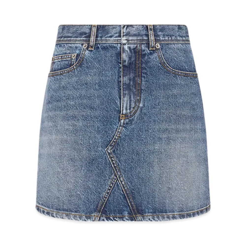 Dior Women's Flared Mini Skirt "Blue"