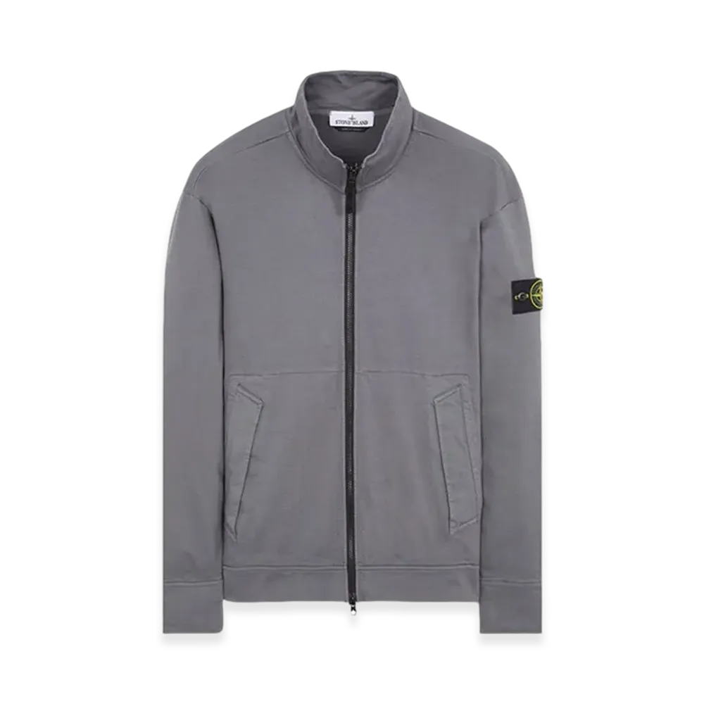 Stone Island 62050 Gauzed Cotton Jersey Garment Dyed Full Zip Up Sweatshirt - 23FW "Lead"