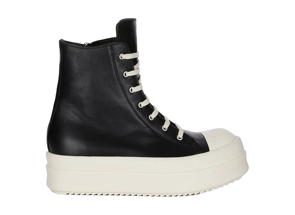 Rick Owens FW26 Tower Mega Bumper Sneaks Full Grain Cow Leather "Black/Milk"