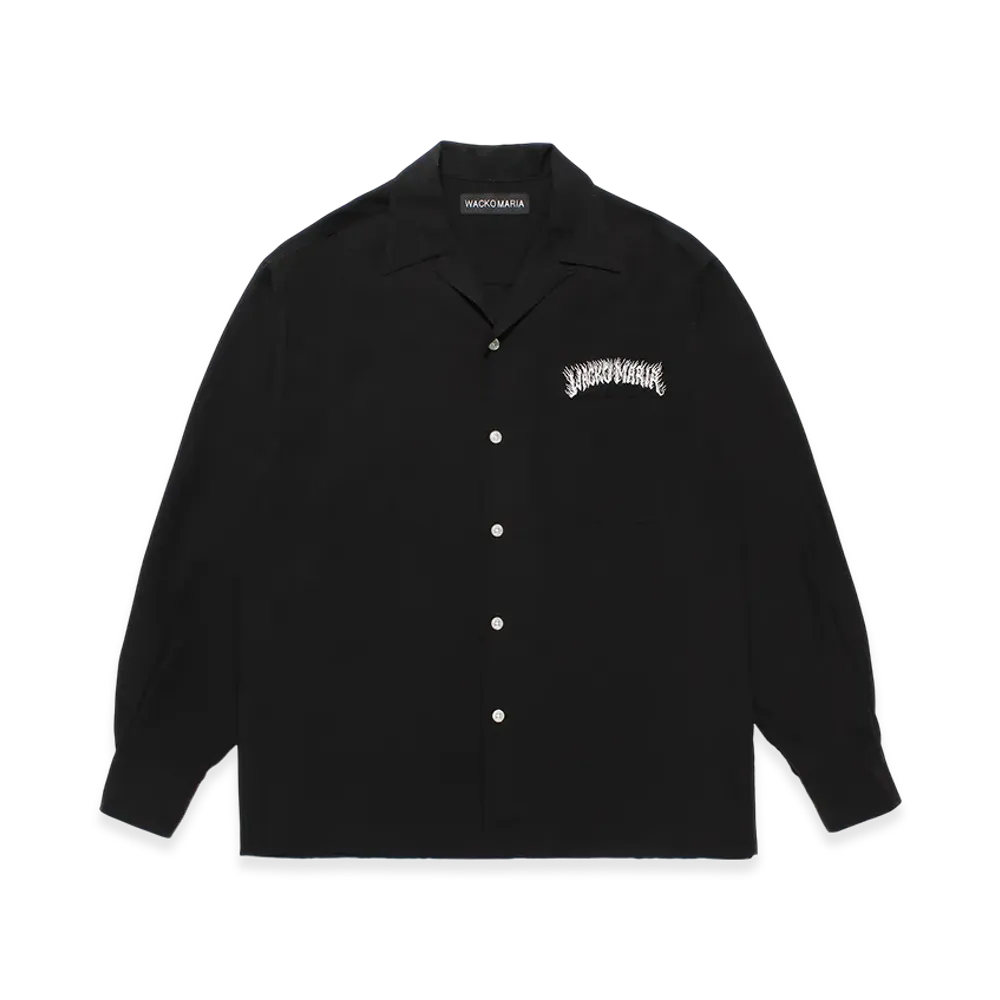WACKO MARIA x Tim Lehi / 50'S Open Collar Shirt "Black"