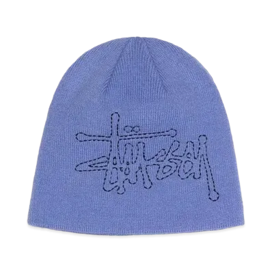 Stussy Stitch Basic Logo Skullcap "Periwinkle"