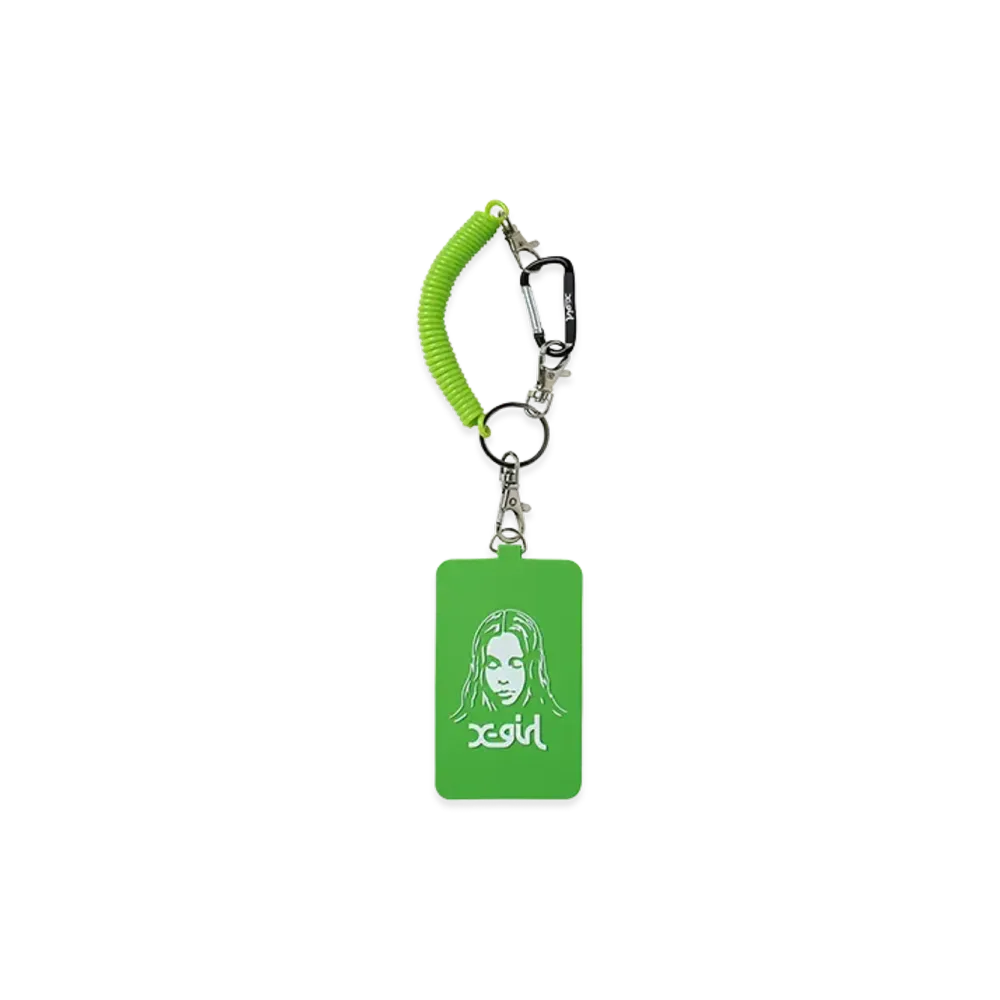 X-Girl Women's Face Rubber Pass Case "Light Green"