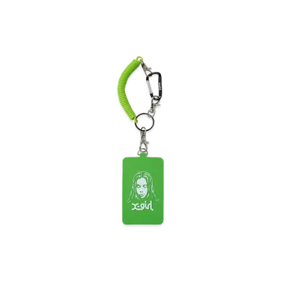 X-Girl Women's Face Rubber Pass Case "Light Green"