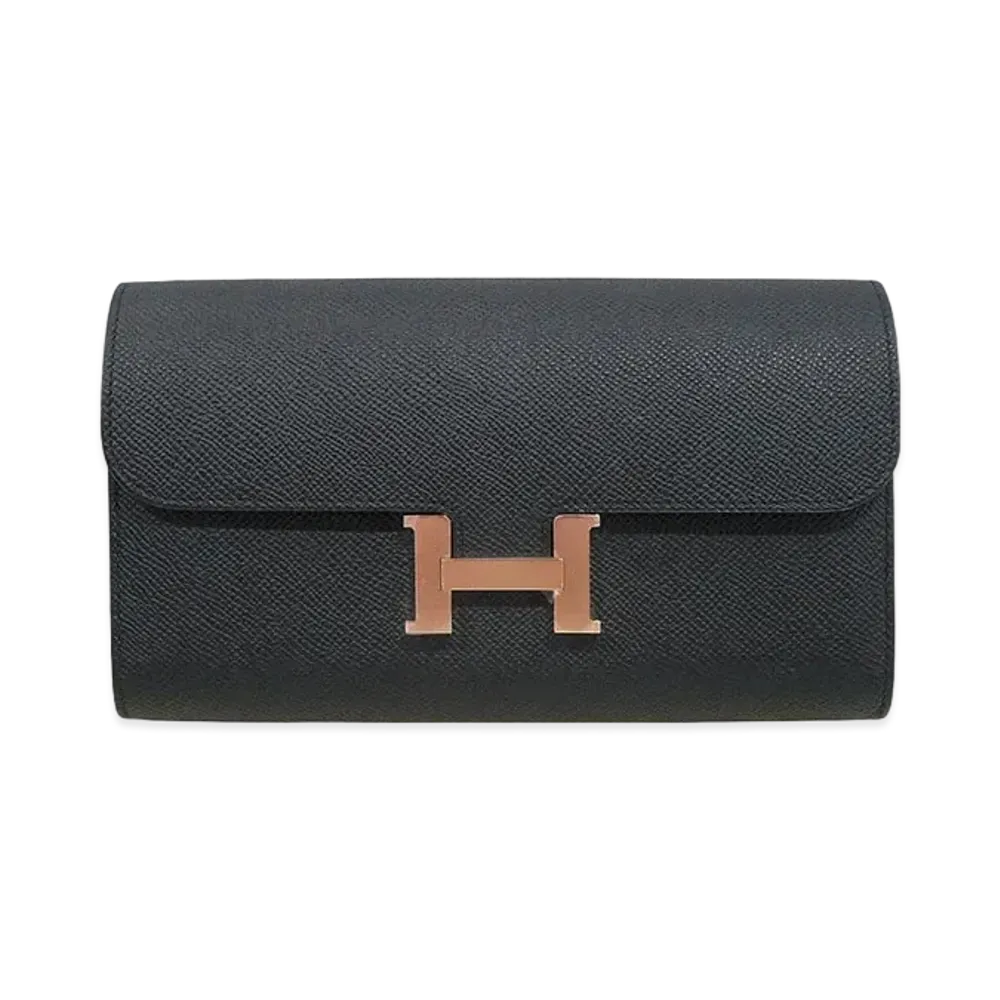 Hermes Constance Long Veau Epsom "Noir/Rose Gold"
