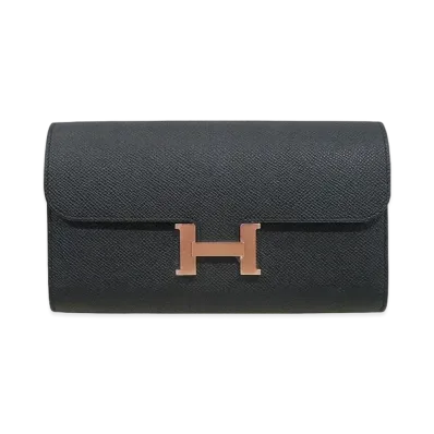 Hermes Constance Long Veau Epsom "Noir/Rose Gold"