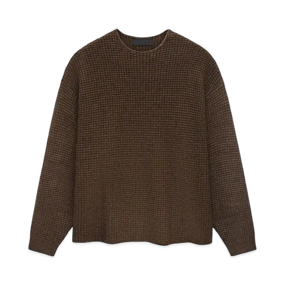 FEAR OF GOD ESSENTIALS Heavy Waffle Crewneck Sweather "Brown"