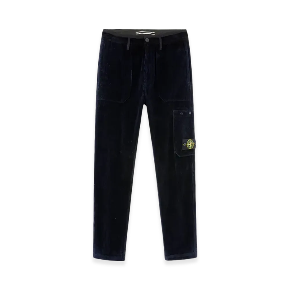 Stone Island 32604 Organic Cotton Corduroy 800 Pockets Cargo Pants - 24FW "Navy Blue"