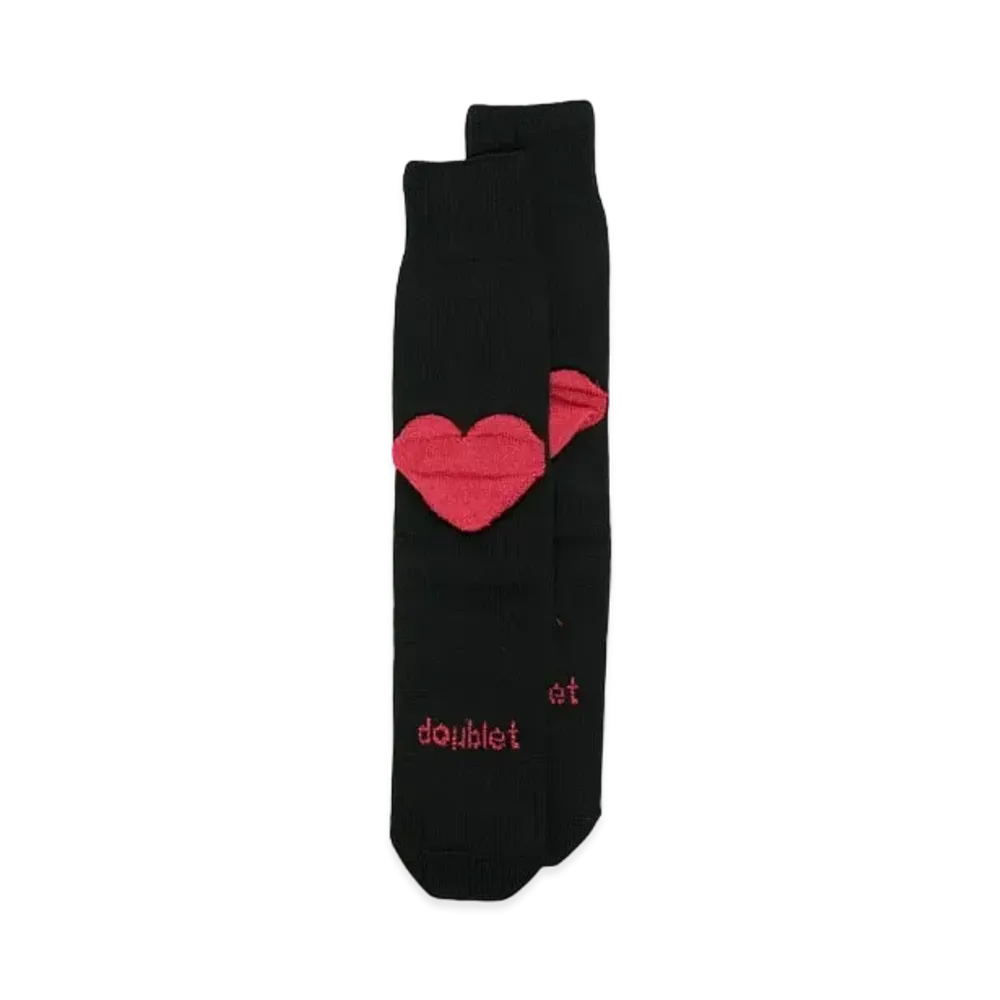 doublet Heart Motif Ankle Boots "Jet Black"