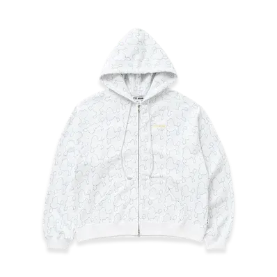 TTTMSW Dog Embroidery Zip Up Hoodie "White"