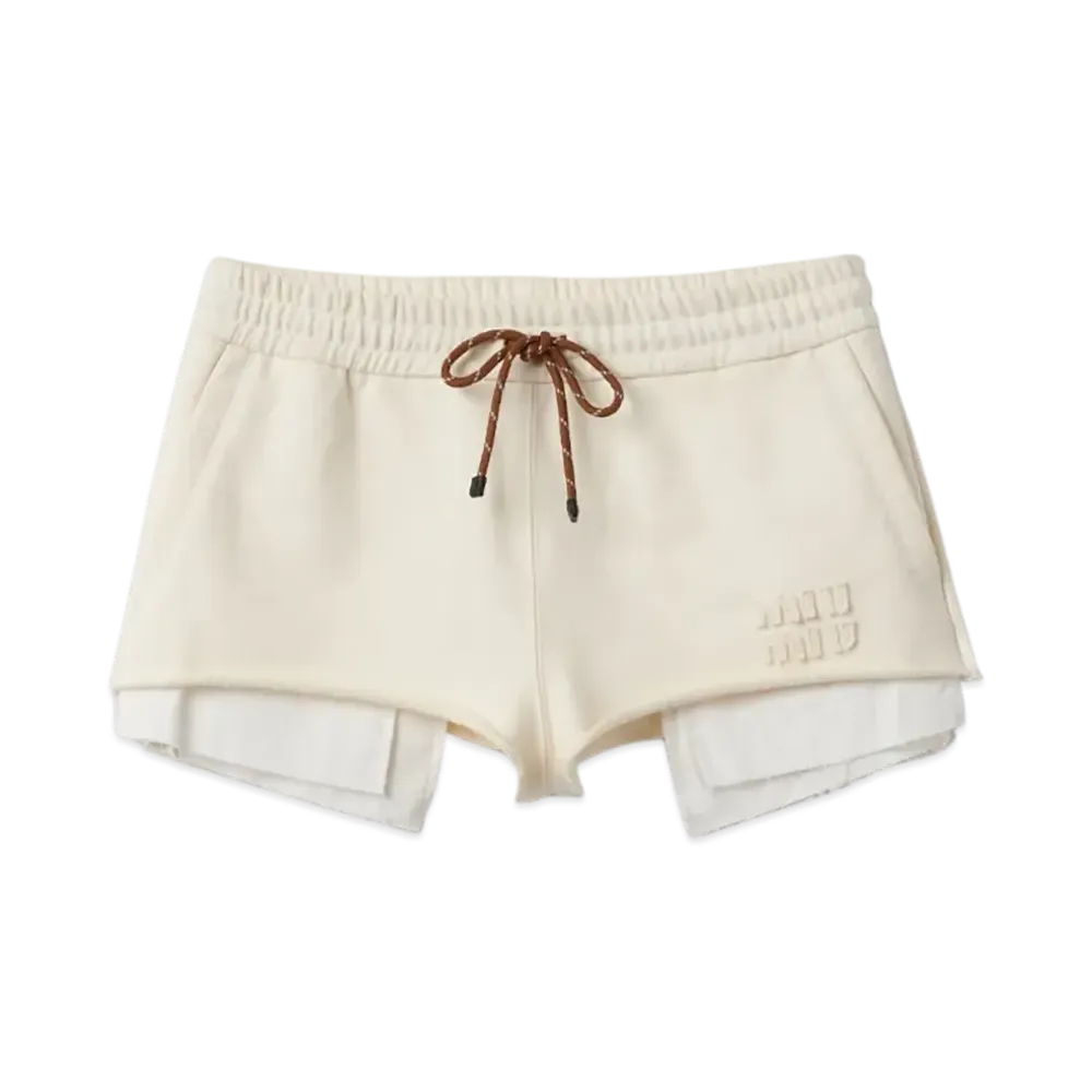 MIU MIU Women's Cotton Fleece Shorts "Natural"
