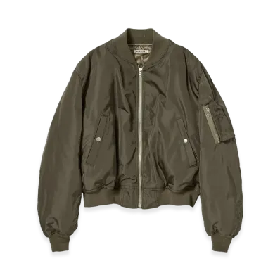 AURALEE Women's High Density Silk Twill Flight Blouson "Dark Olive"