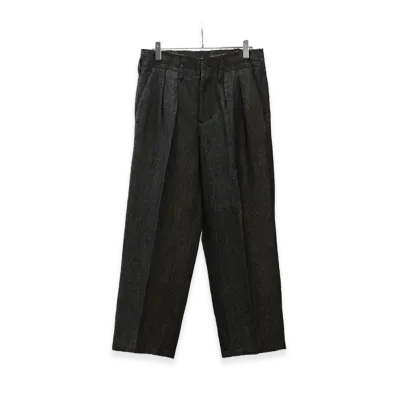 ANCELLM Shrink Wool Wide Slacks "Brown"