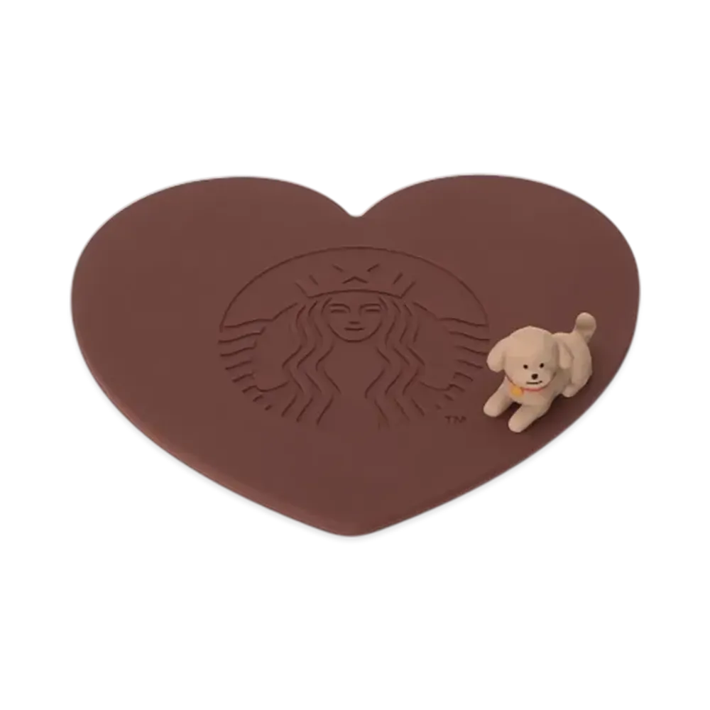 STARBUCKS Valentine 2026 Silicone Coaster "Brown"