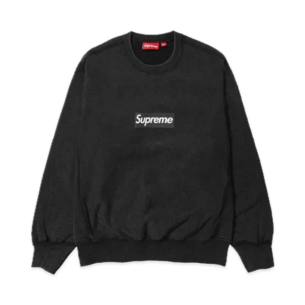 Supreme Washed Box Logo Crewneck "Black"