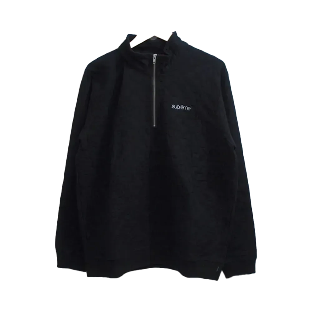 Supreme Herringbone Check Half Zip Pullover "Black"