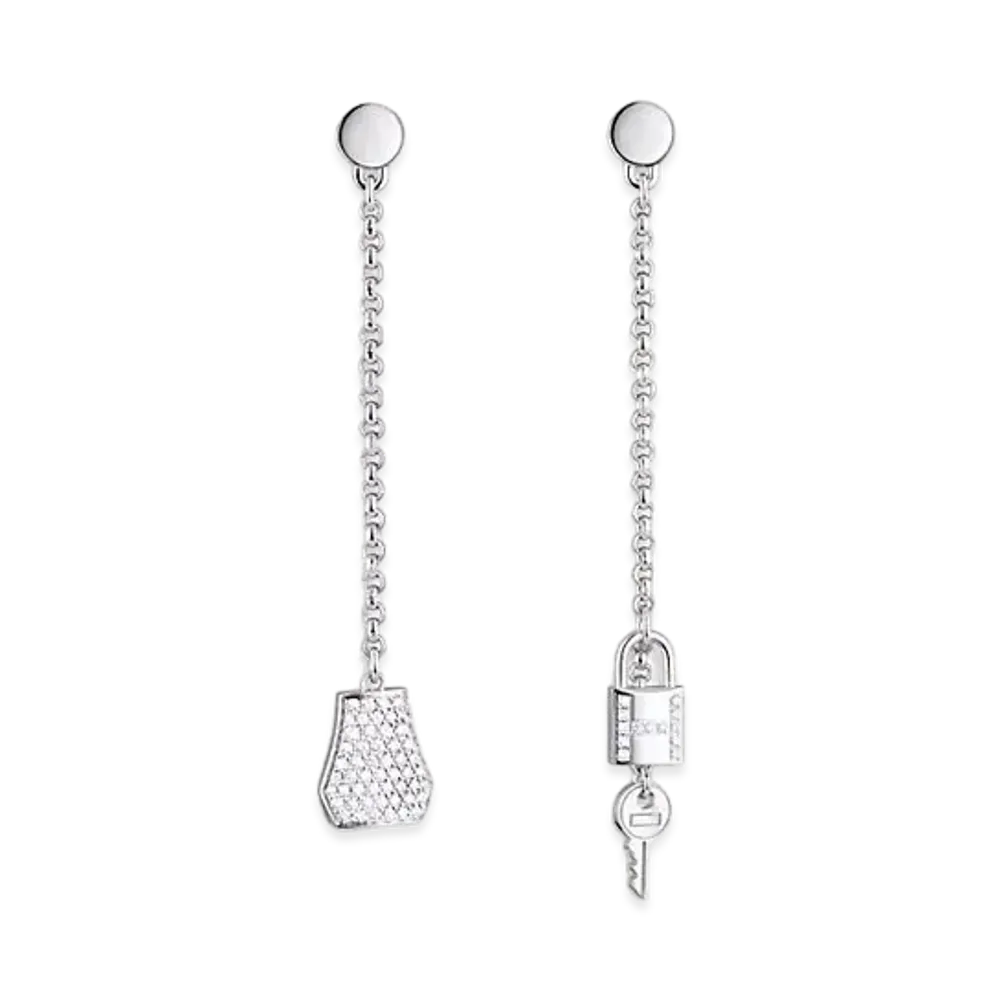 Hermes Kelly Clochette Diamond Earrings "White Gold"