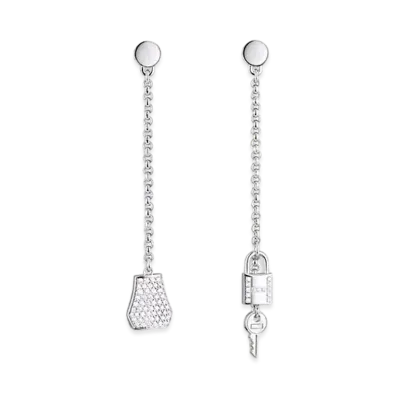 Hermes Kelly Clochette Diamond Earrings "White Gold"