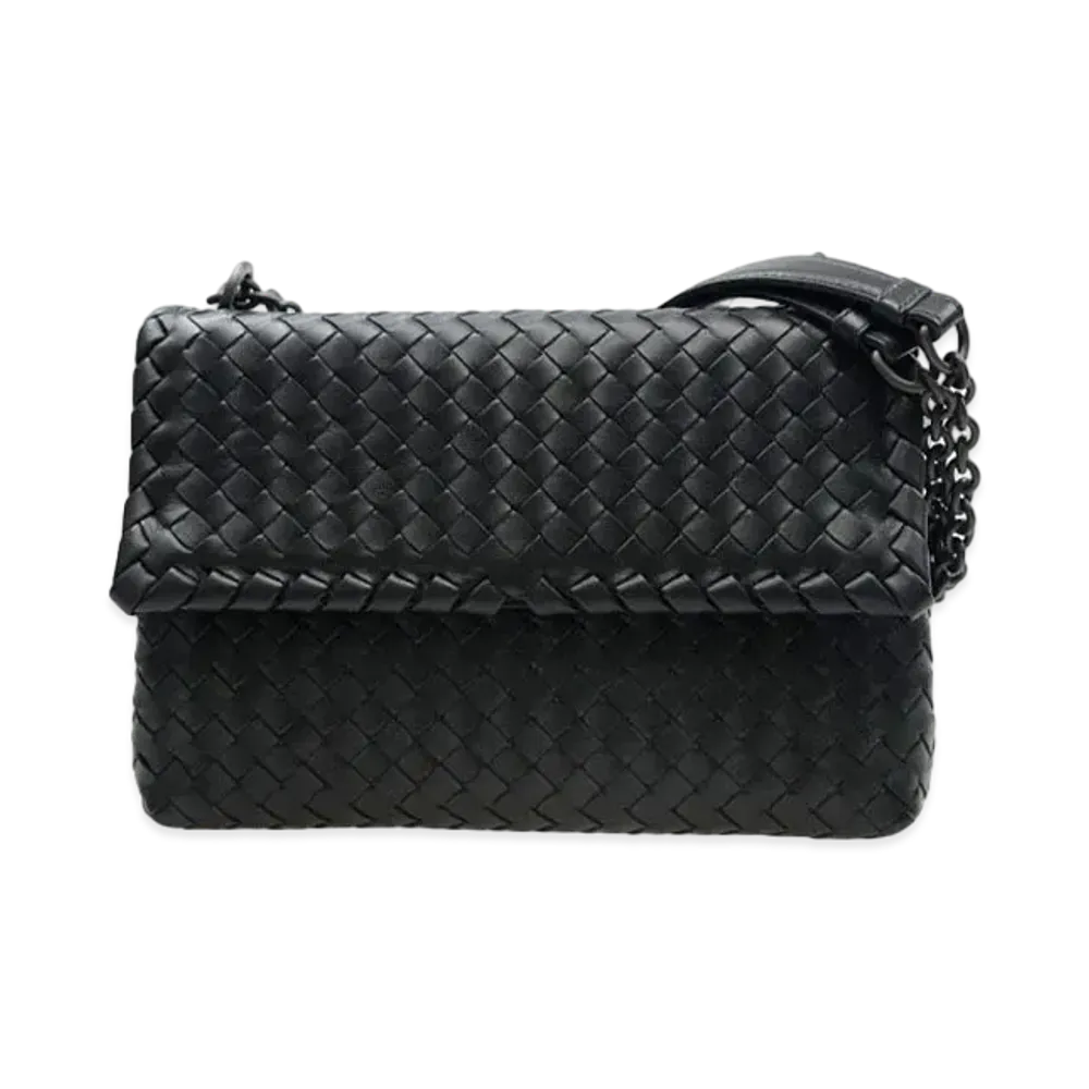Bottega Veneta Lambskin Shoulder Bag "Black"