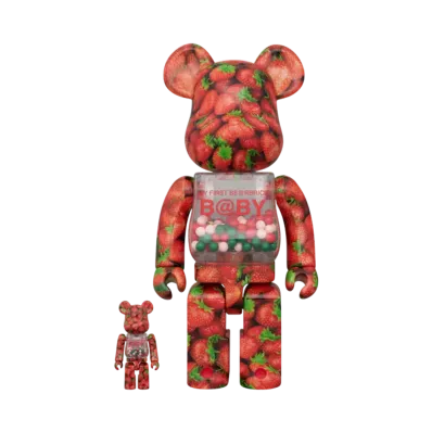 MEDICOM TOY "BEARBRICK" My First Bearbrick Baby Strawberry Ver. 100% & 400%