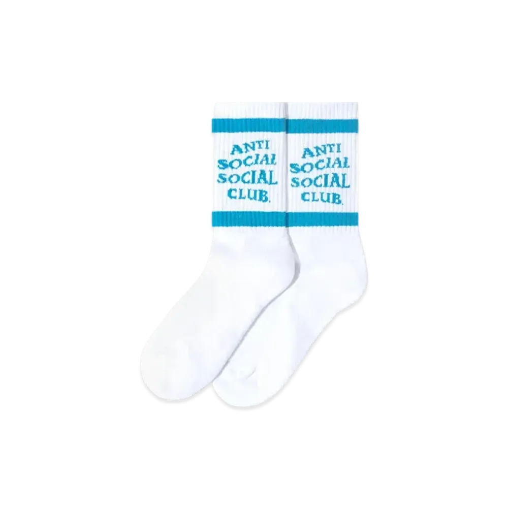 ANTI SOCIAL SOCIAL CLUB SS22 Down The Tube Socks "Blue/White"