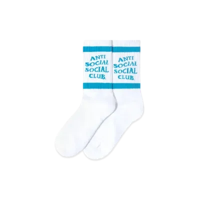 ANTI SOCIAL SOCIAL CLUB SS22 Down The Tube Socks "Blue/White"