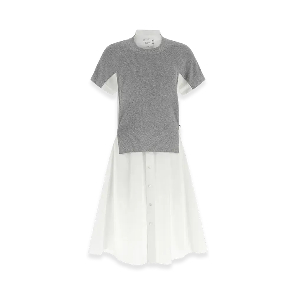 sacai Women's Hybrid Dress "Gray/White"