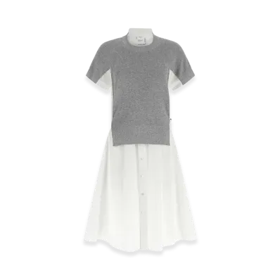 sacai Women's Hybrid Dress "Gray/White"