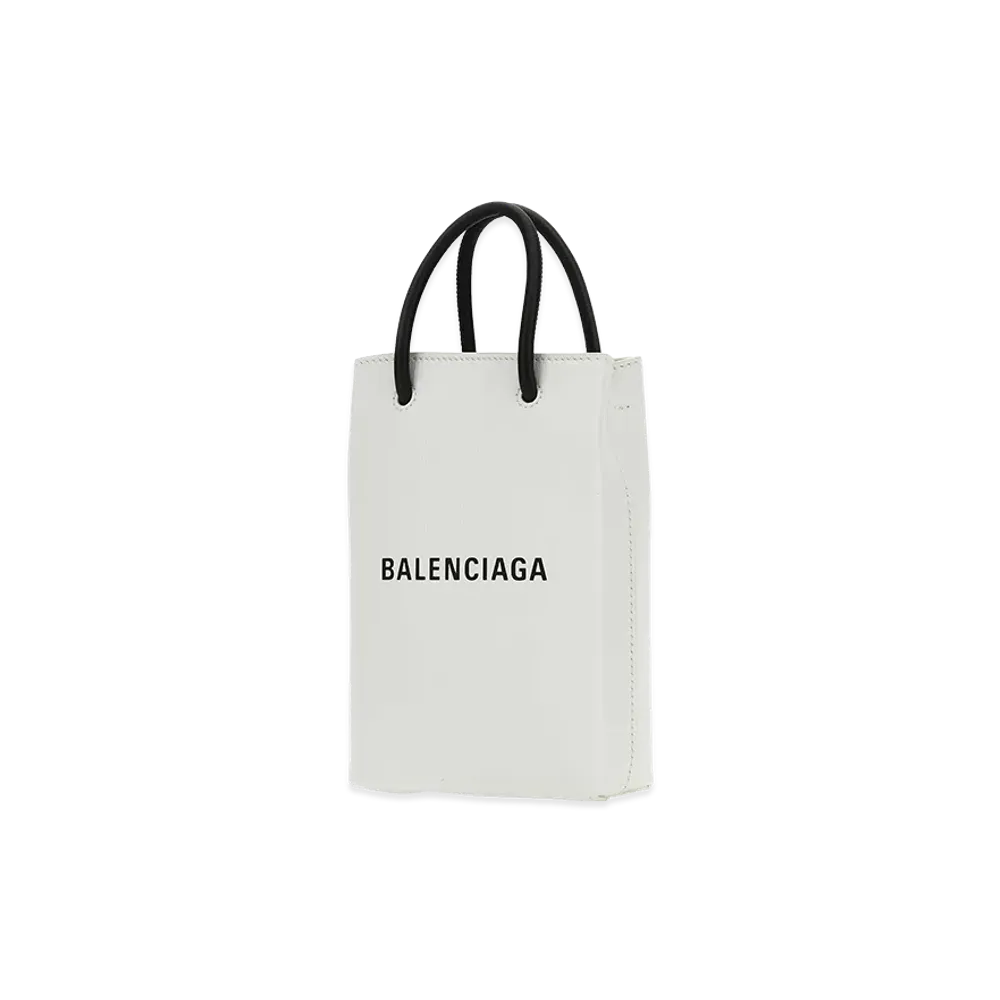 BALENCIAGA Women's Leather Phone Case "White"