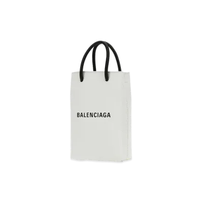 BALENCIAGA Women's Leather Phone Case "White"