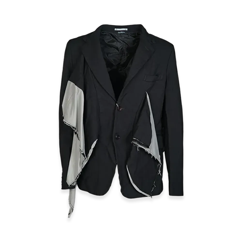 COMME des GARCONS HOMME PLUS Medium Polyester Gabardine Cotton Cloth Garment Treated Jacket "Black"
