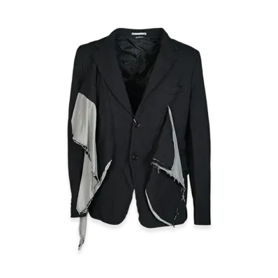 COMME des GARCONS HOMME PLUS Medium Polyester Gabardine Cotton Cloth Garment Treated Jacket "Black"