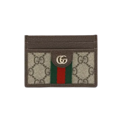 GUCCI Women's GG Supreme Fabric Ophidia Card Holder "Printed"