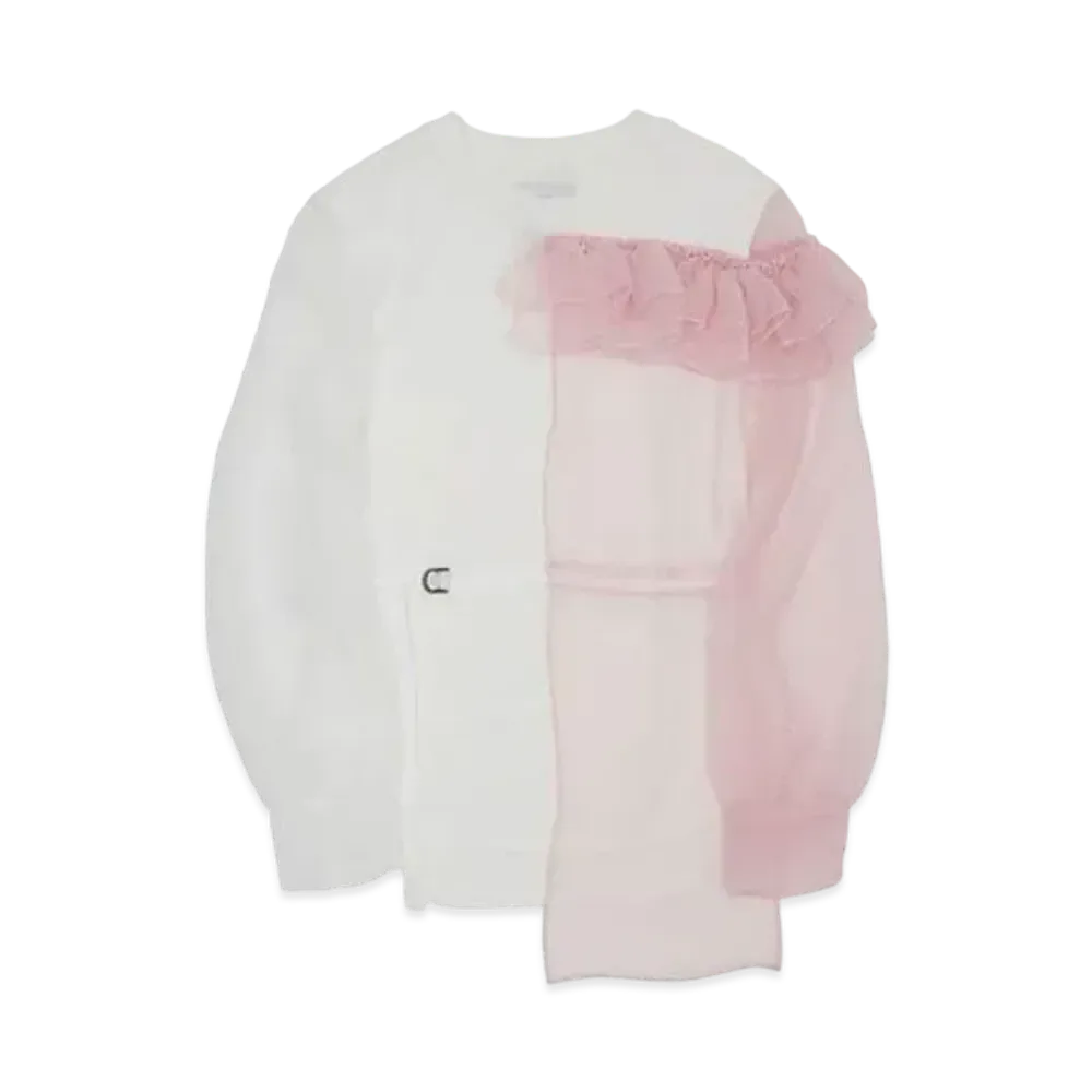 FACETASM Chiffon Longsleeve Belted Tee "White"