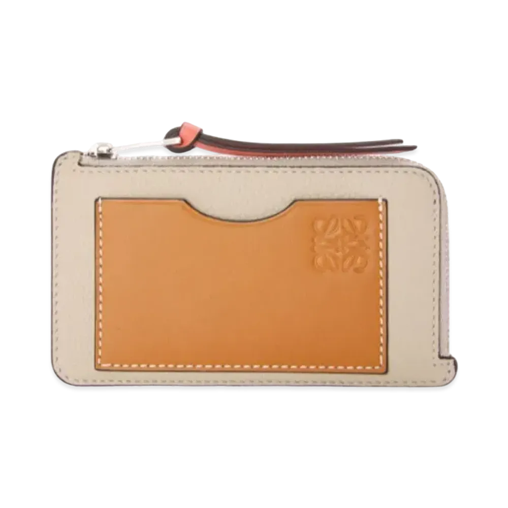 LOEWE Coin Cardholder In Soft Grained Calfskin "Light Oat/Honey"