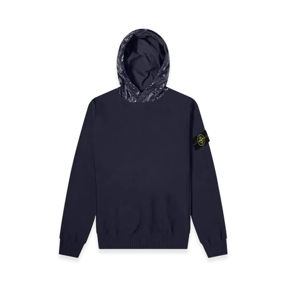 Stone Island 545B0 Garment Dyed Hooded Knit - 21SS "Navy Blue"
