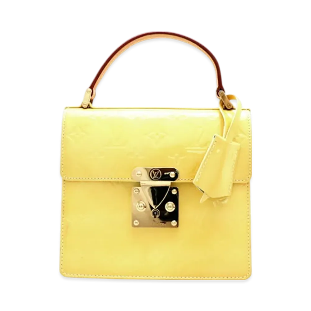 Louis Vuitton Spring Street Handbag Monogram Vernis "Lime Yellow"