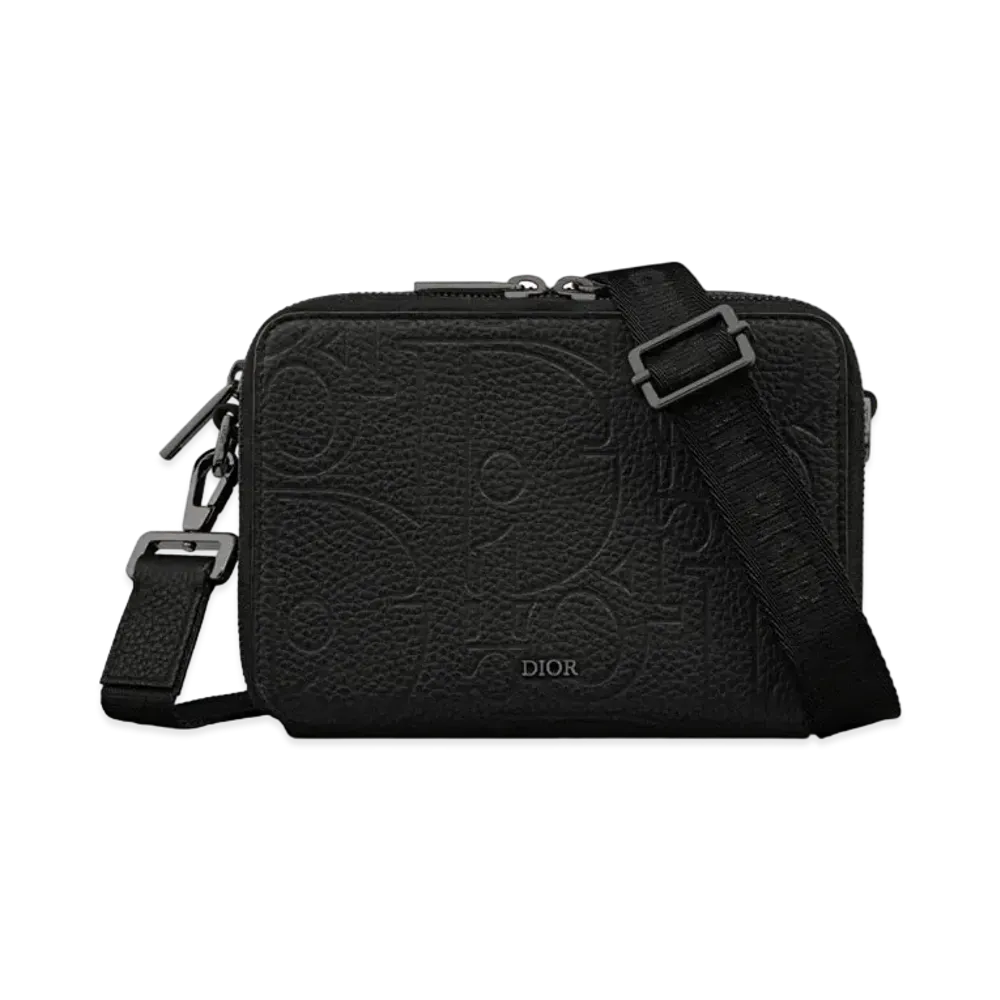 Dior Zipped Pouch with Strap Maxi Dior Gravity Leather "Black"