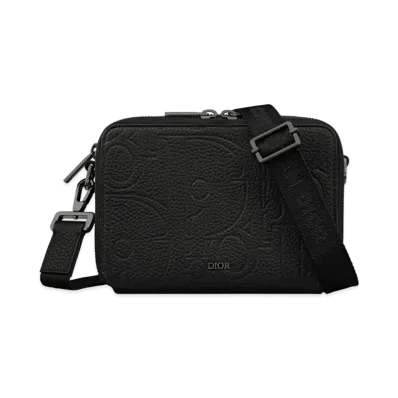 Dior Zipped Pouch with Strap Maxi Dior Gravity Leather "Black"