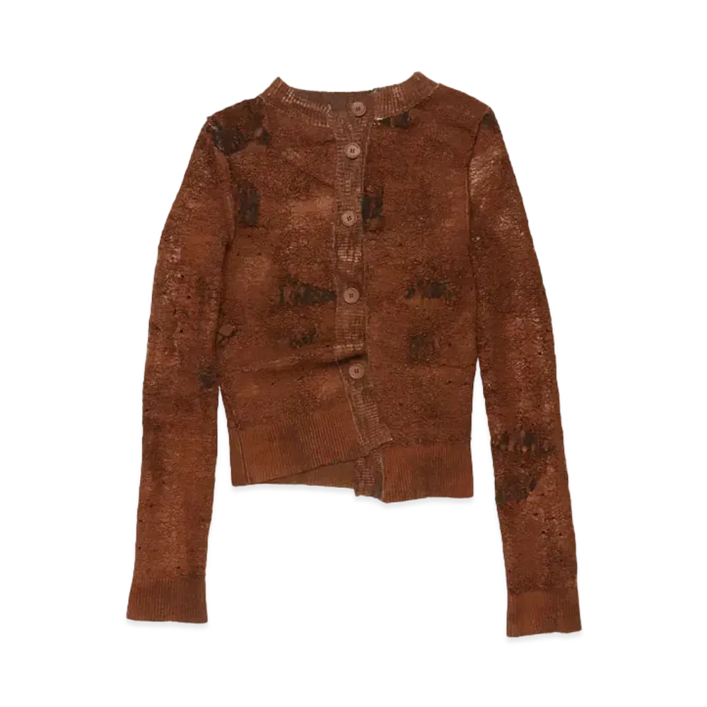 Acne Studios Asymmetrical Buttoned Cardigan "Last Brown"